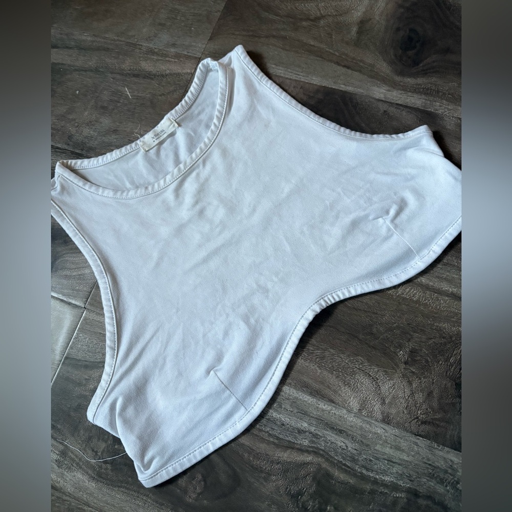 Active USA White Cropped Tank Top